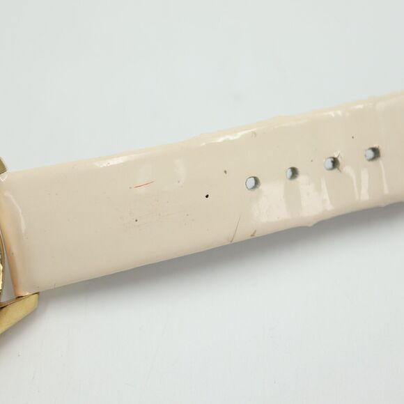 Betsey Johnson Women's Watch 39mm White Dial White Leather Strap w New Battery - Picture 13 of 16